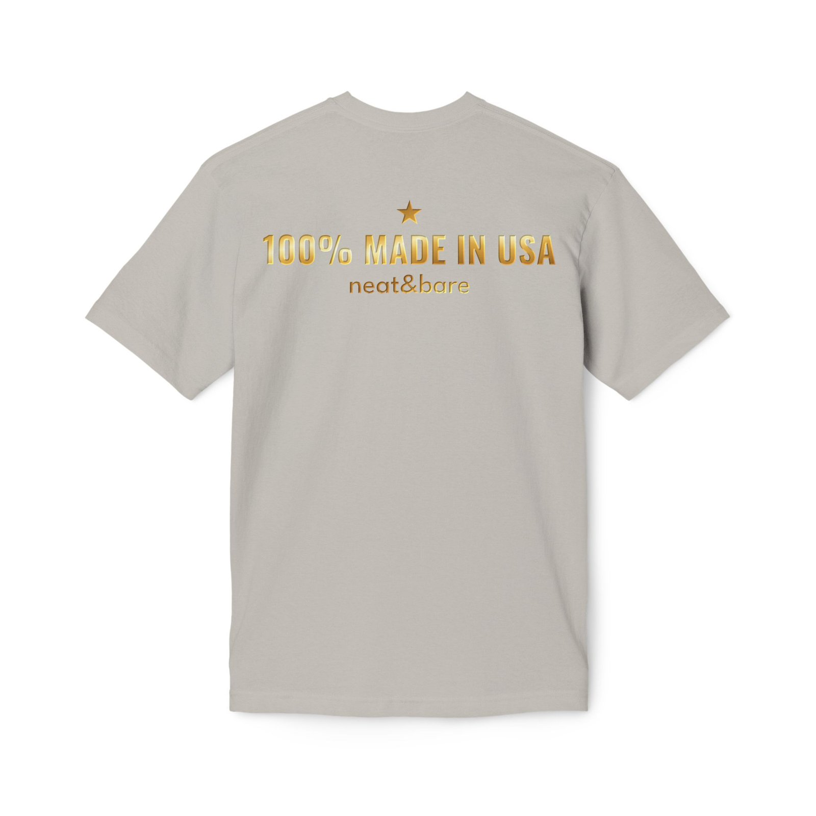 100% Made in USA - Gold Back Graphic - Neat&Bare T-Shirt - Bayside - Image 10